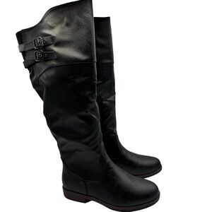 Journee Collection Wide Calf Over the Knee Boots | Black 9.5